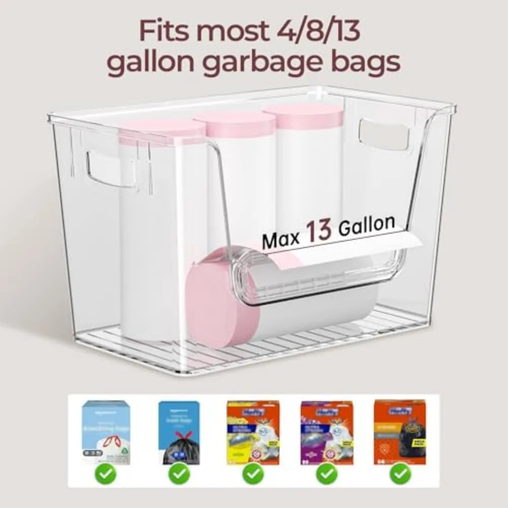 Pantry Organizer Set with Bamboo Lid and Trash Bag Dispenser
