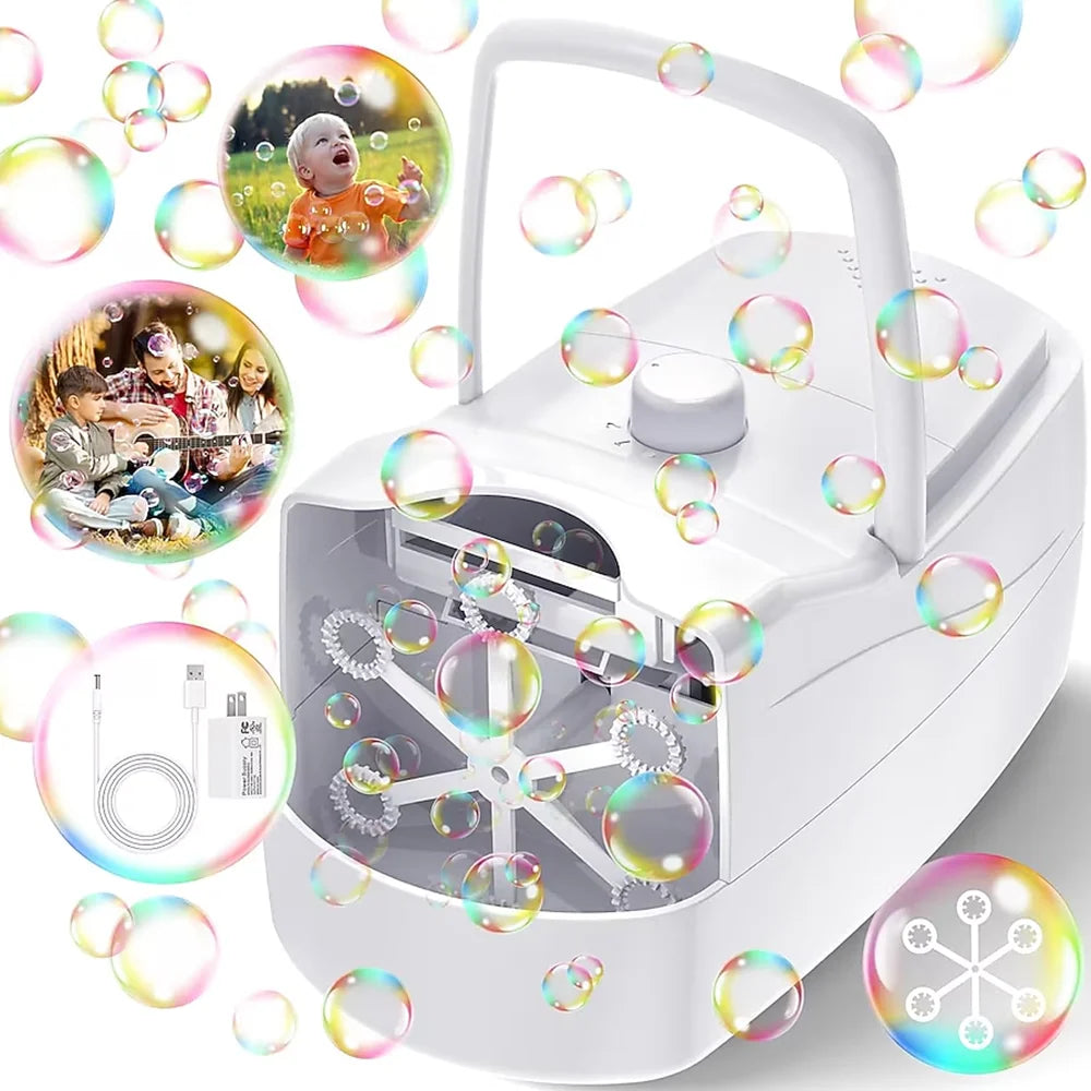 Kids Automatic Bubble Machine Handheld Bubble Blower Toy for Parties
