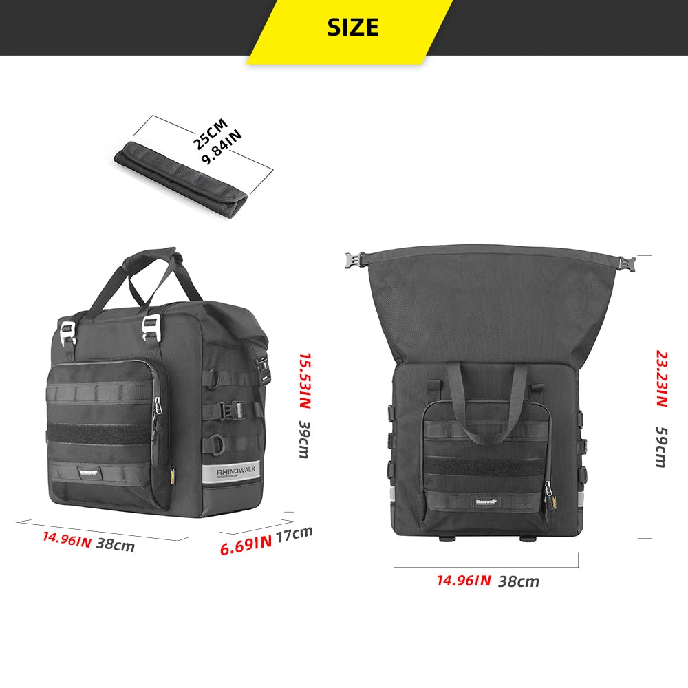 Rhinowalk Waterproof Motorcycle Saddle Bag With Quick Release Pannier