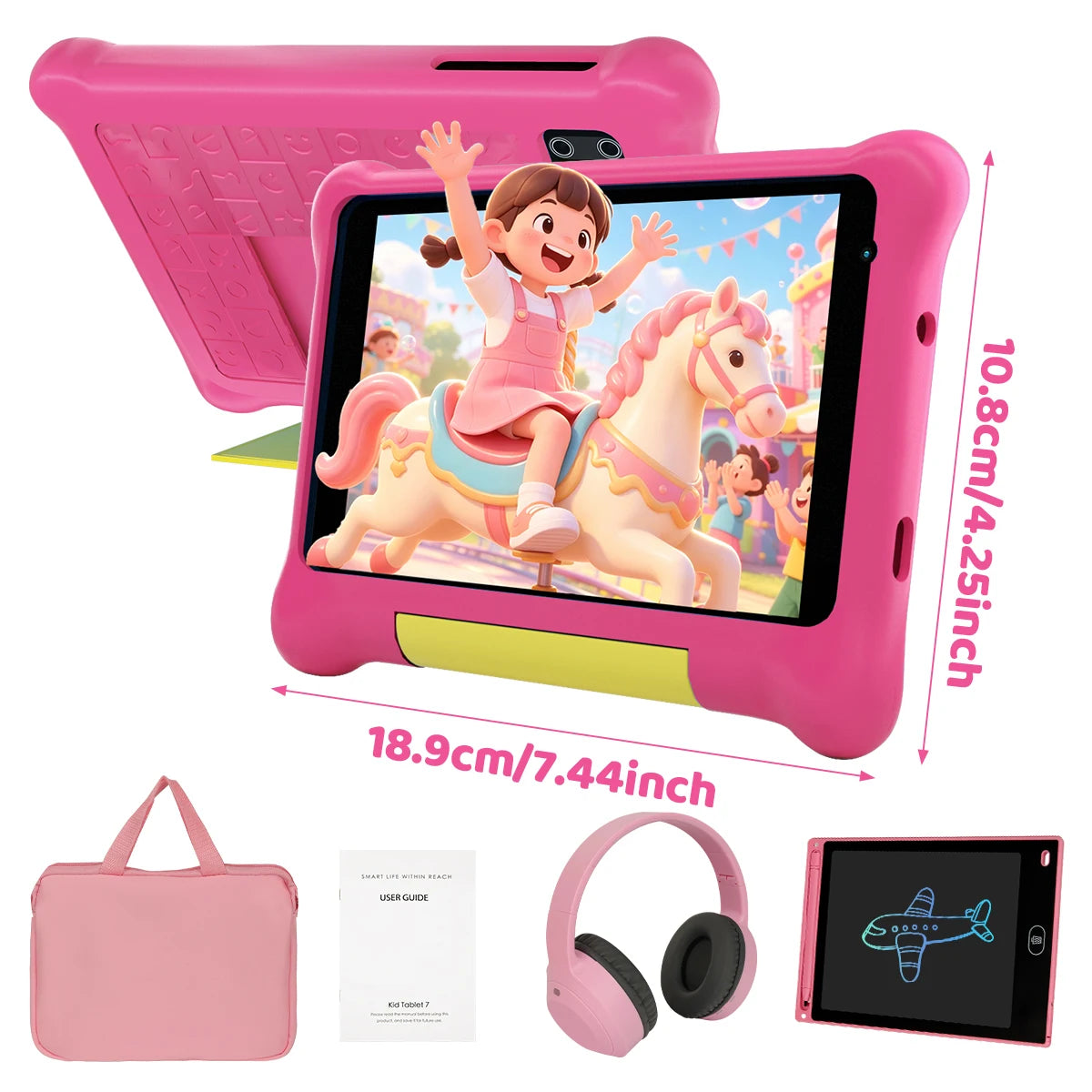 BUFO Kids Android Learning Tablet With Dual Cameras And Accessories