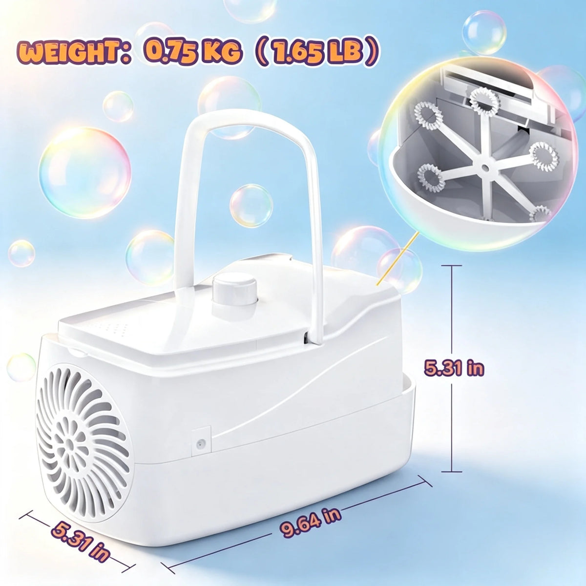 Kids Automatic Bubble Machine Handheld Bubble Blower Toy for Parties