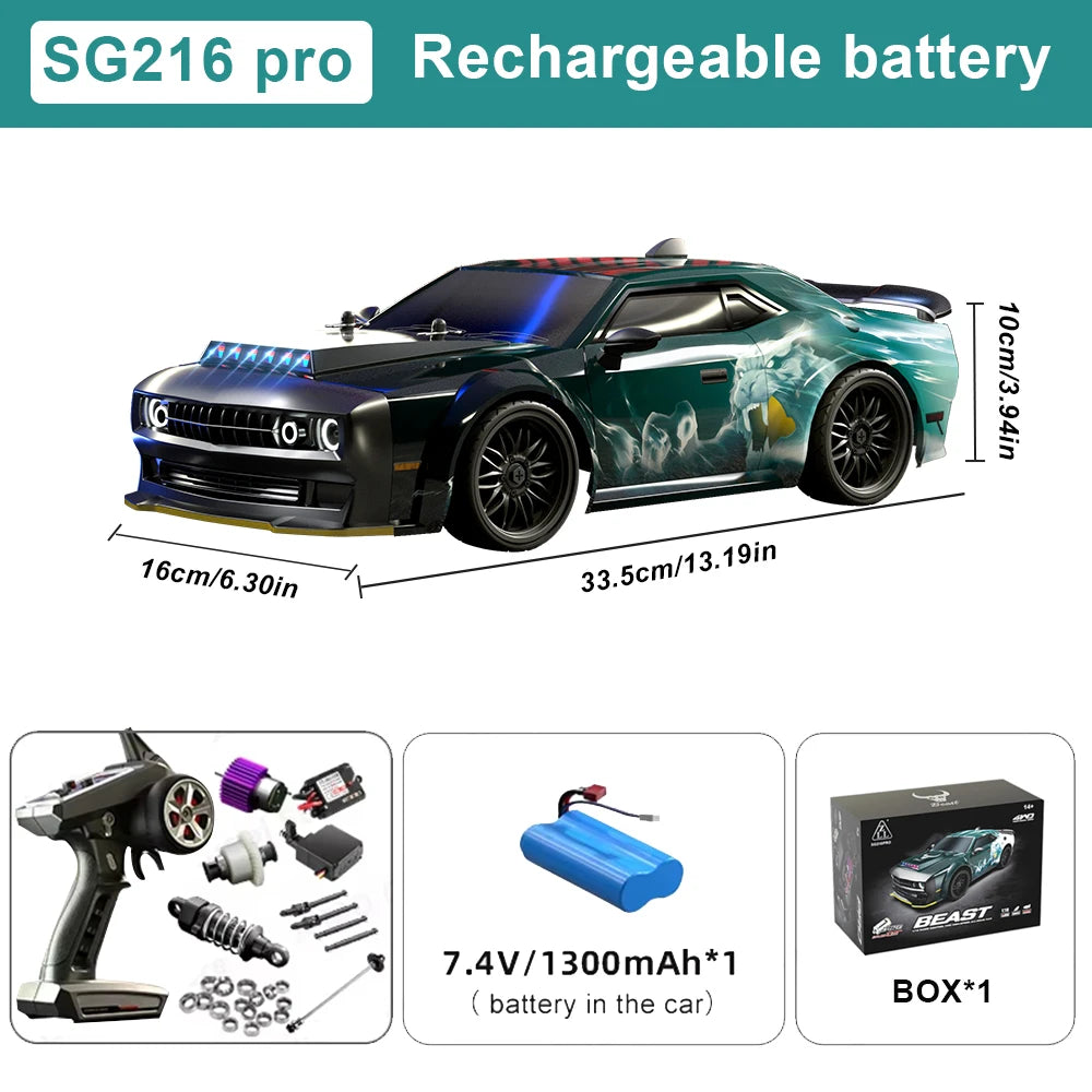 ZNLYRION Brushless 4WD RC Drift Racing Car With LED Lights