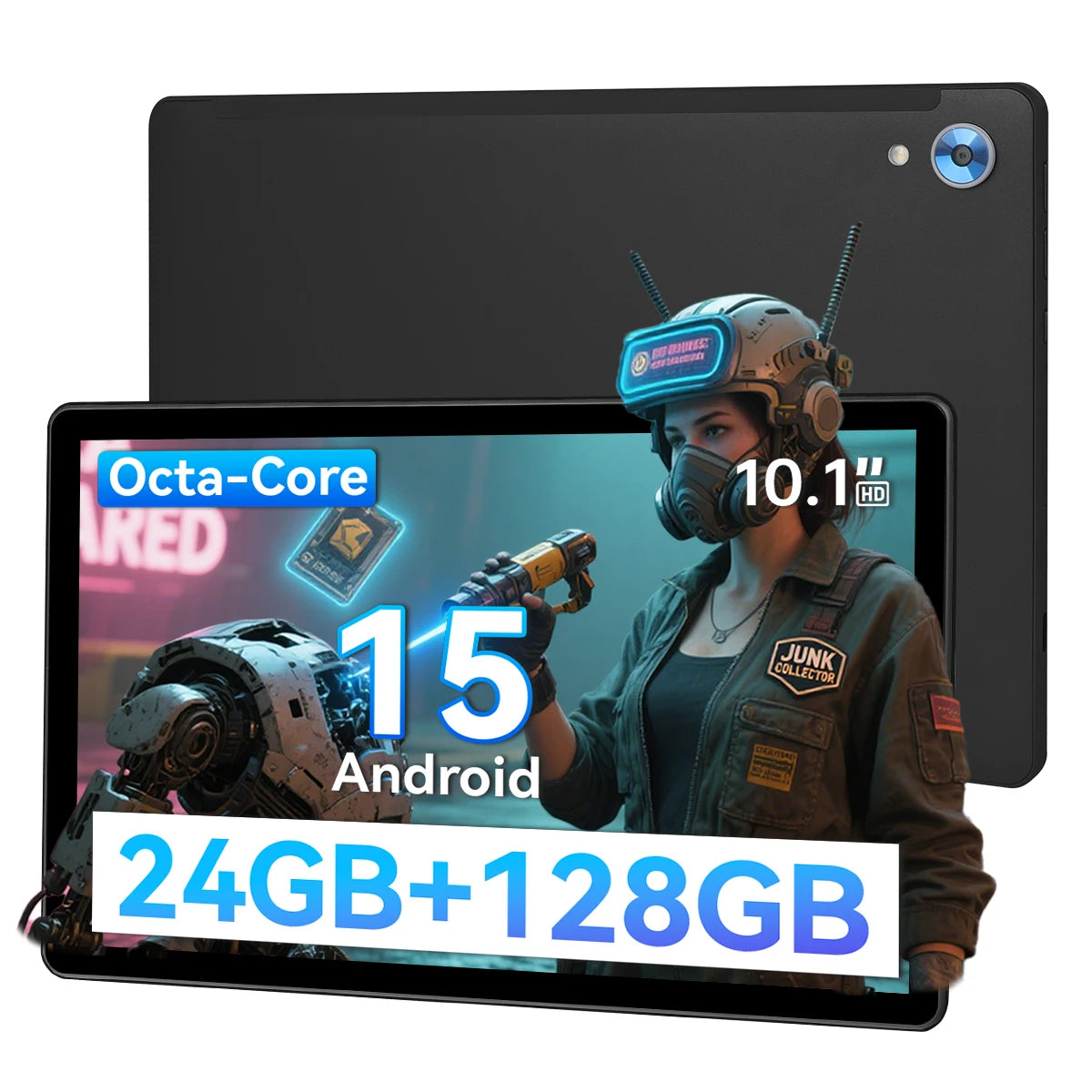 New C107 10.1 Inch IPS Tablet PC Android 15 Octa‑Core Processor 24(4+20)GB Expanded RAM 128GB Storage 1280*800 HD Display 5000mAh Battery 5MP+8MP Dual Cameras WiFi Tablet US Stock