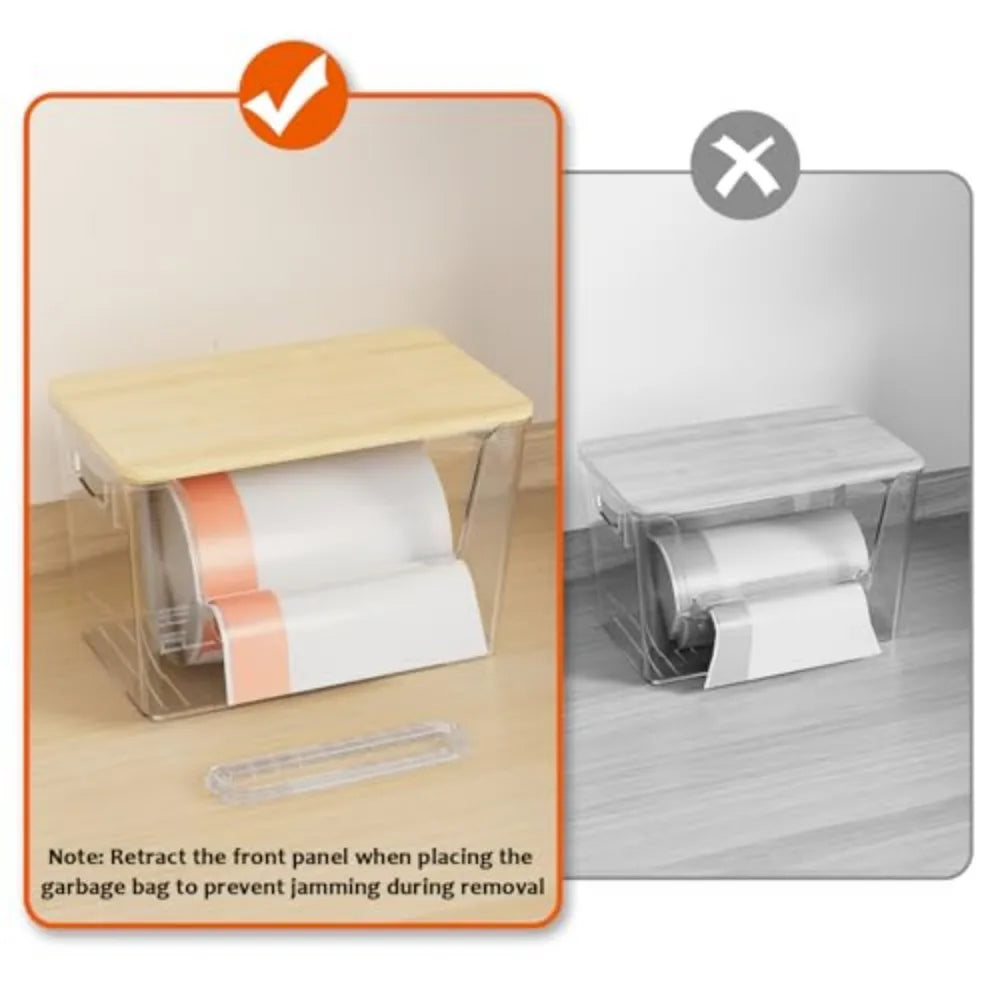Pantry Organizer Set with Bamboo Lid and Trash Bag Dispenser