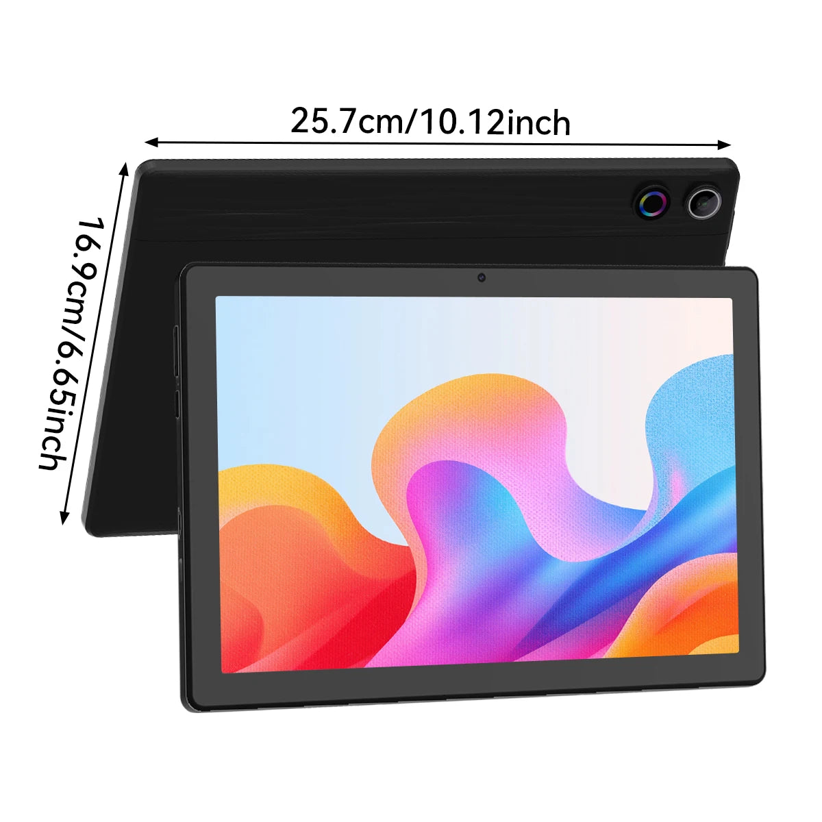 A7 Octa Core Tablet PC 10.95 Inch HD Screen Android 14 Tablet 16GB(4+12) RAM 128GB Storage Expandable 1TB TF Card 6800mAh Battery 5MP+8MP Camera Business Entertainment Tablet Black White