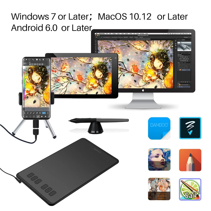 HUION H950P Professional Graphics Tablet With Battery Free Stylus