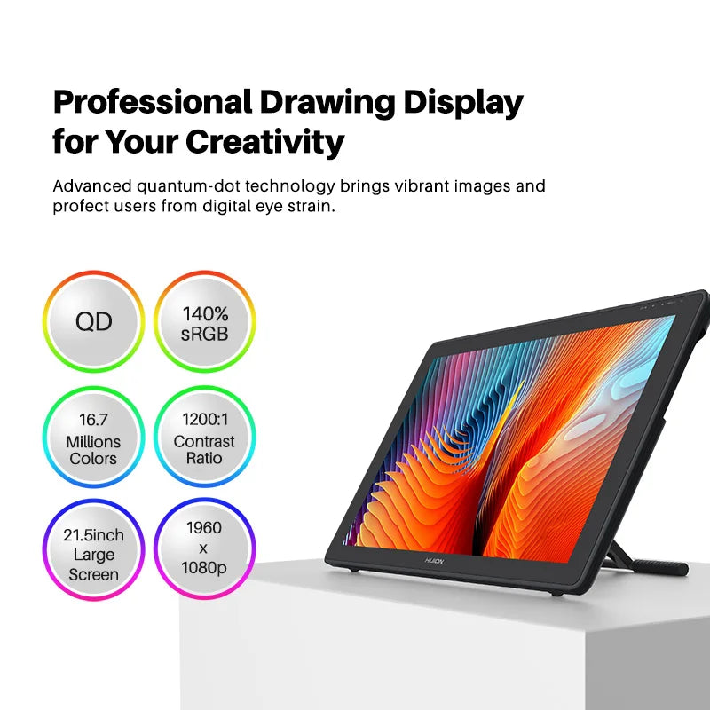 Huion Kamvas 22 Plus QLED Graphics Tablet For Creative Design