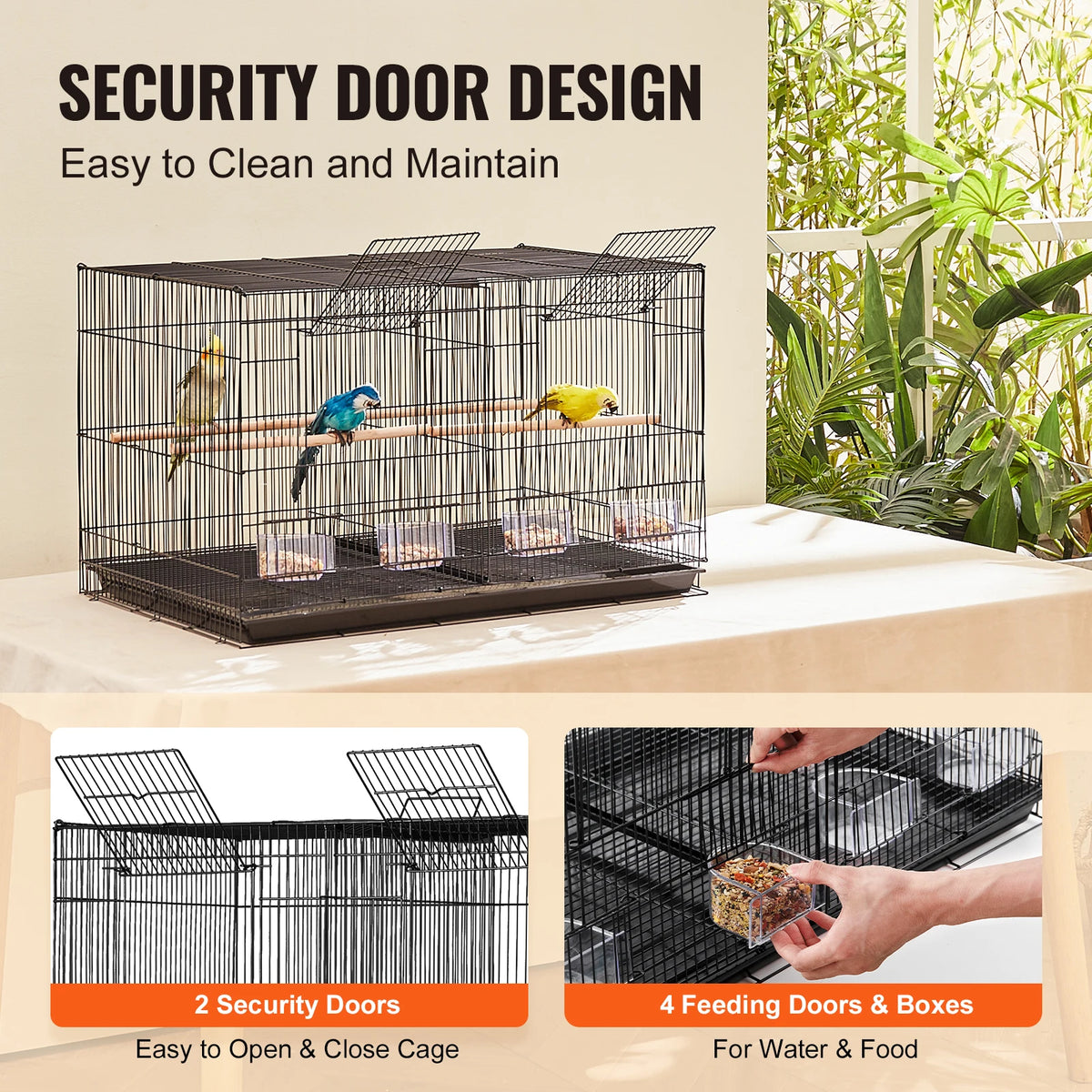 Succebuy Travel Divided Stackable Bird Cage With Handle Perch