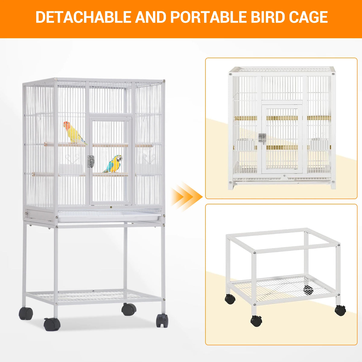 Multi Level Metal Small Pet Cage With Wheels And Tray