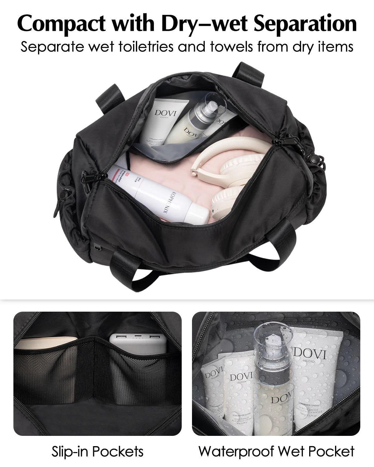 Lightweight Gym Duffle With Yoga Mat Holder And Wet Pocket