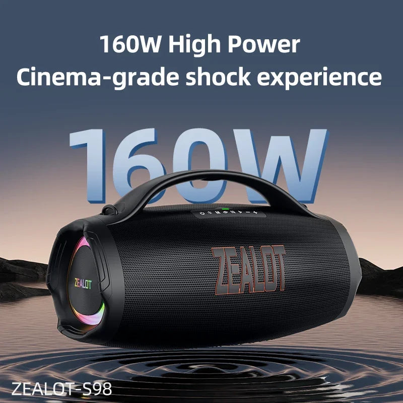 Zealot Portable Bluetooth Speaker 160W Wireless Waterproof Outdoor Audio