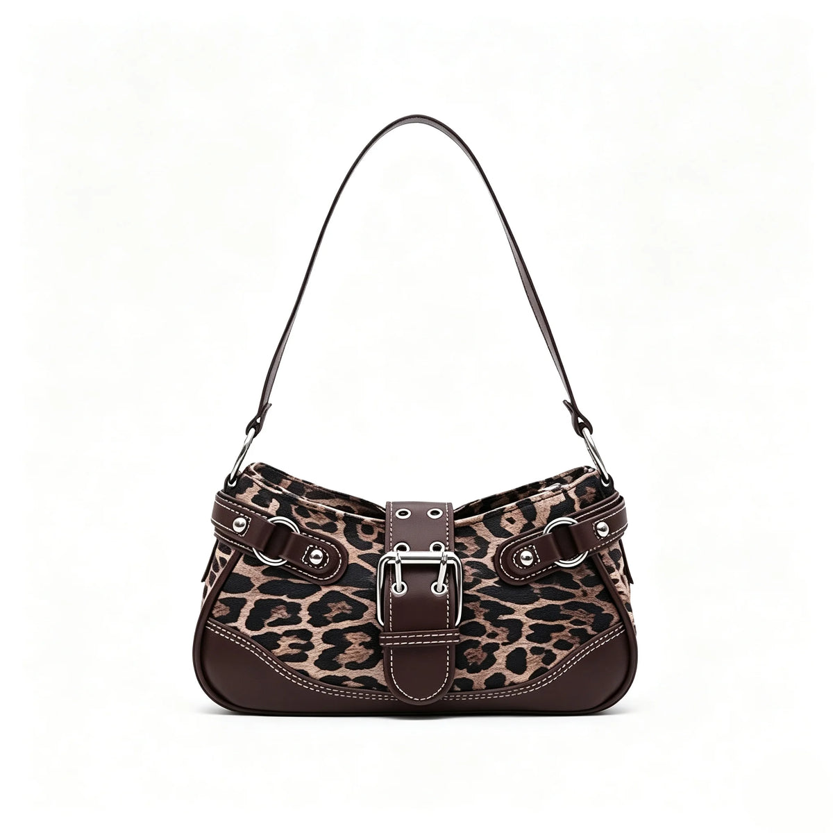Classic Women Elegant Retro Buckle Nylon Splice Shoulder Bag