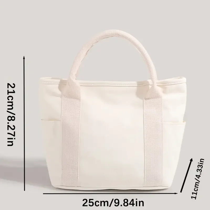 Mesuca Cartoon Bear Canvas Tote Bag With Detachable Crossbody Strap