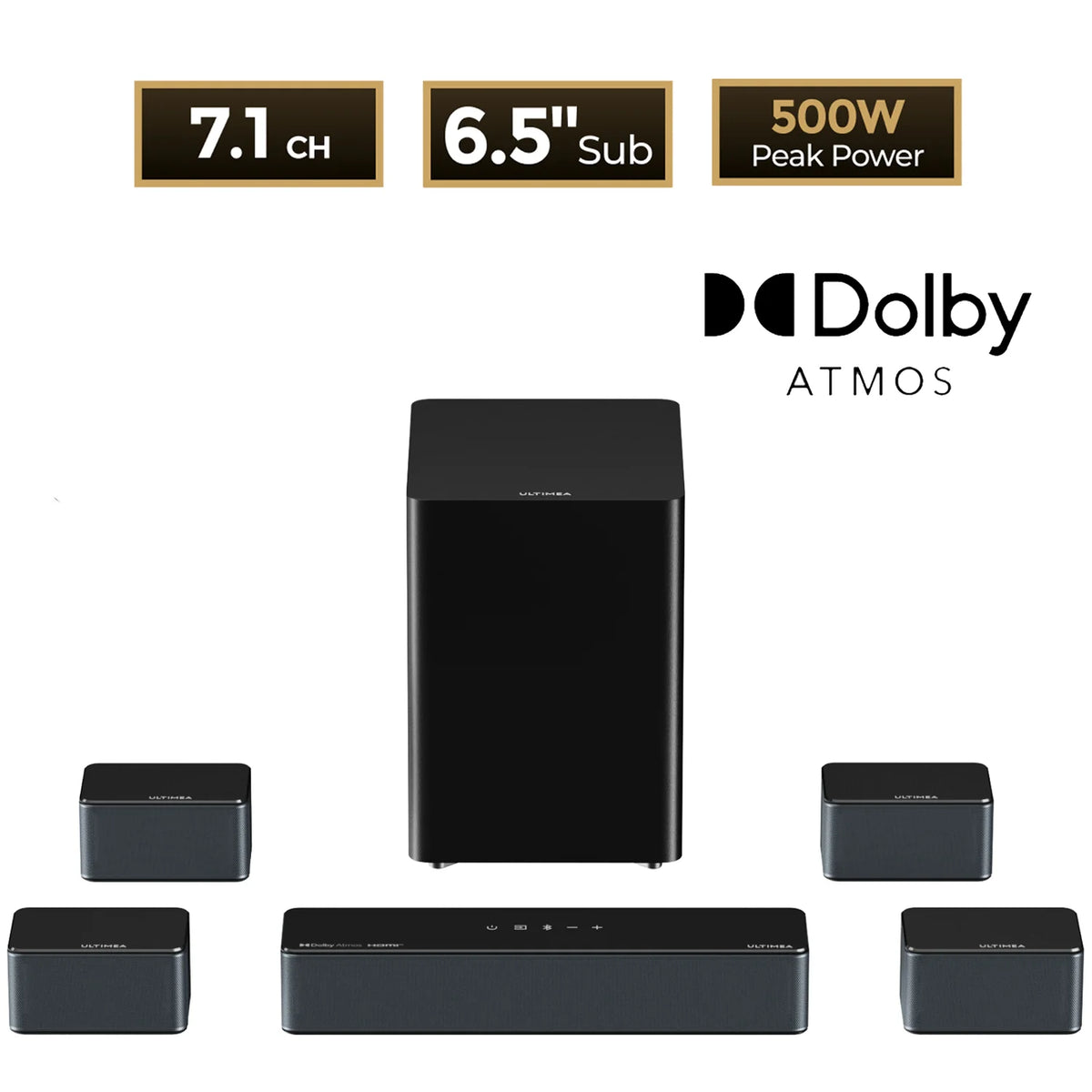 ULTIMEA Poseidon D80 7.1CH Dolby Atmos Soundbar With Subwoofer