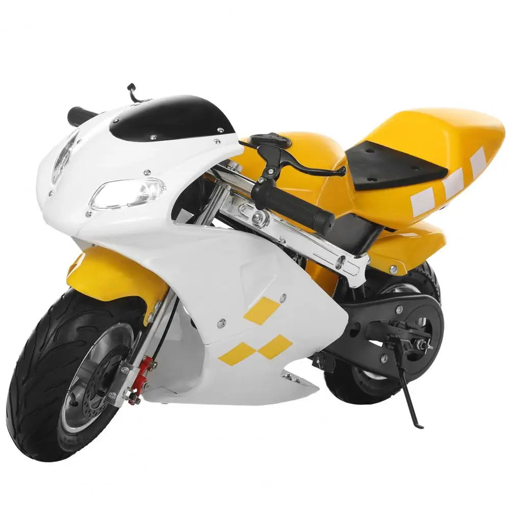 49cc 2-Stroke Mini Pocket Bike - Gas Powered Motorcycle for Kids 12, Front & Rear Disc Brakes