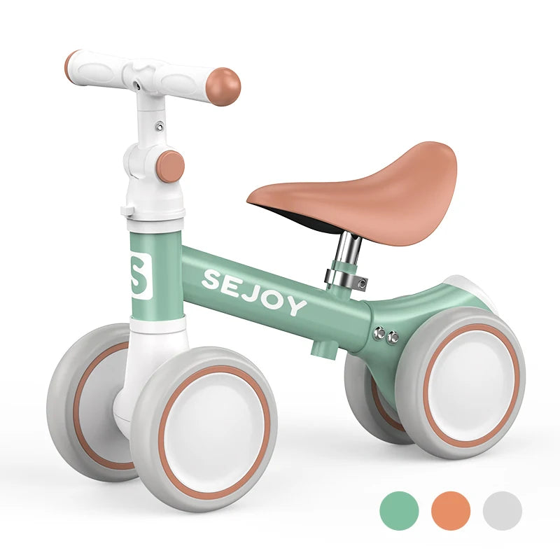 SEJOY Baby Balance Bike Ride Toy for Children,Pedal-free 4-Wheels Baby Toddler for 1-3 Year Lightweight Ride-on Walker for Boys Girls Birthday Gift
