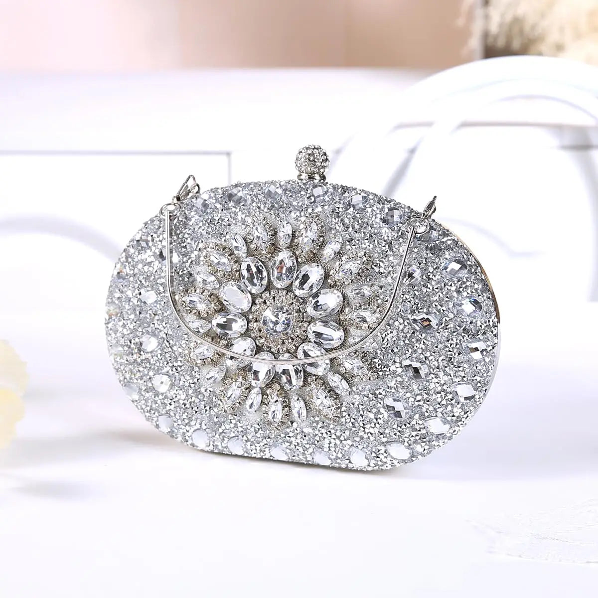 Luxury Sparkling Rhinestone Clutch Handbag For Evening Occasions