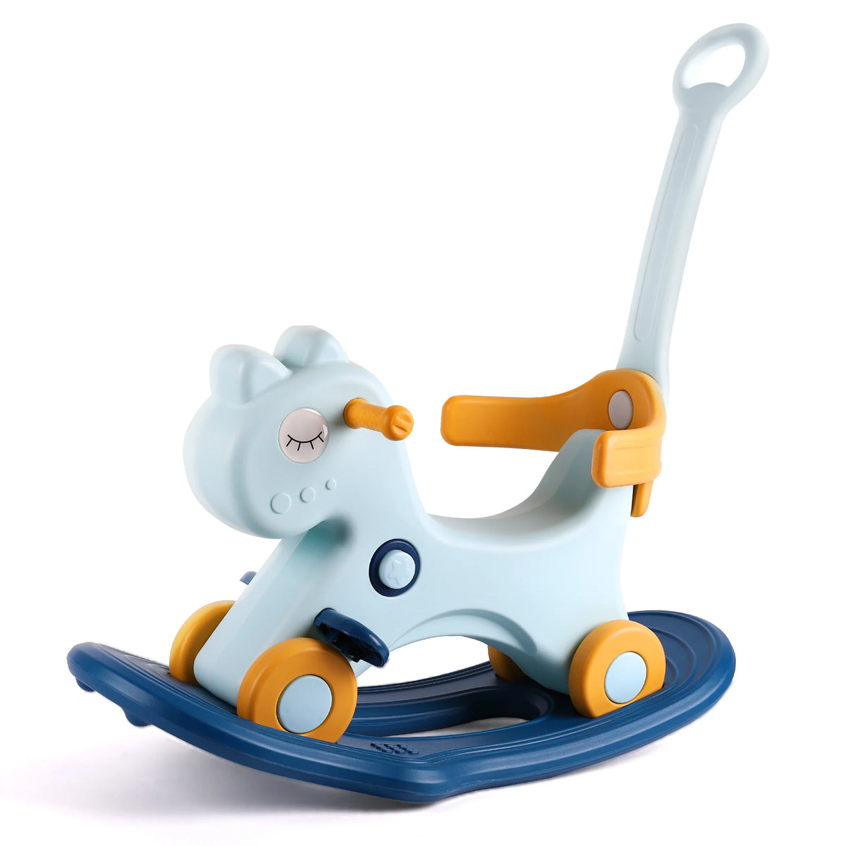 4‑in‑1 Unicorn Rocking Horse for Toddlers 1‑3 Years Old, Baby Ride On Toy, Convertible Rocker & Sliding Car with Safety Backrest, Kids Indoor Play Toy for Boys Girls Birthday Christmas Gift