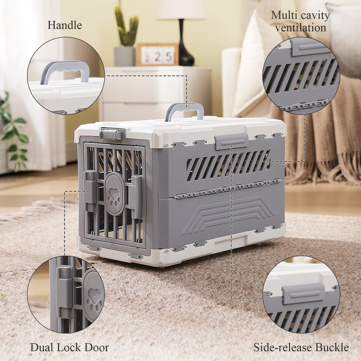 PAWZ Road Foldable Pet Travel Carrier With Secure Door