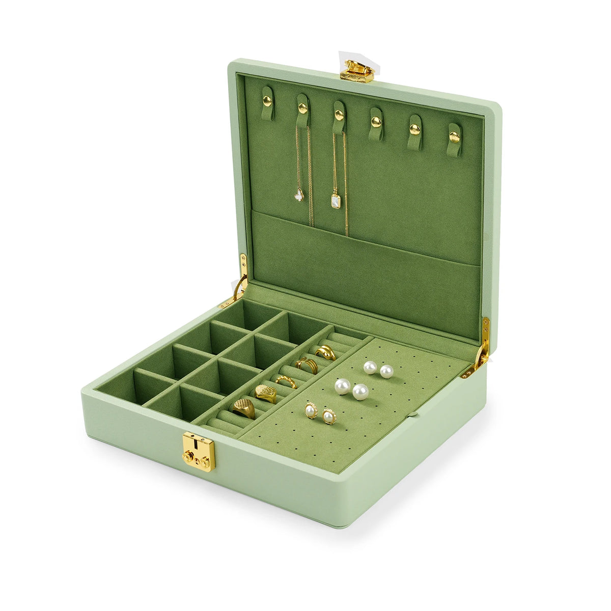 Oirlv Velvet Jewelry Organizer With Lock and Travel Storage Case
