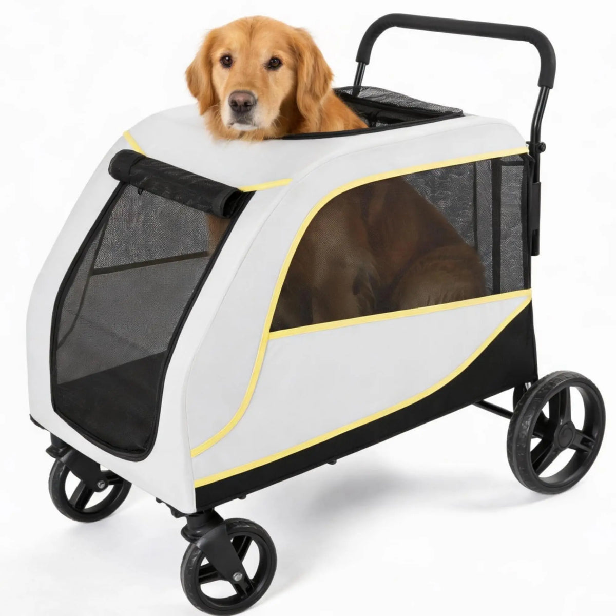 Collapsible Dual Entry Dog Stroller For Large And Medium Pets