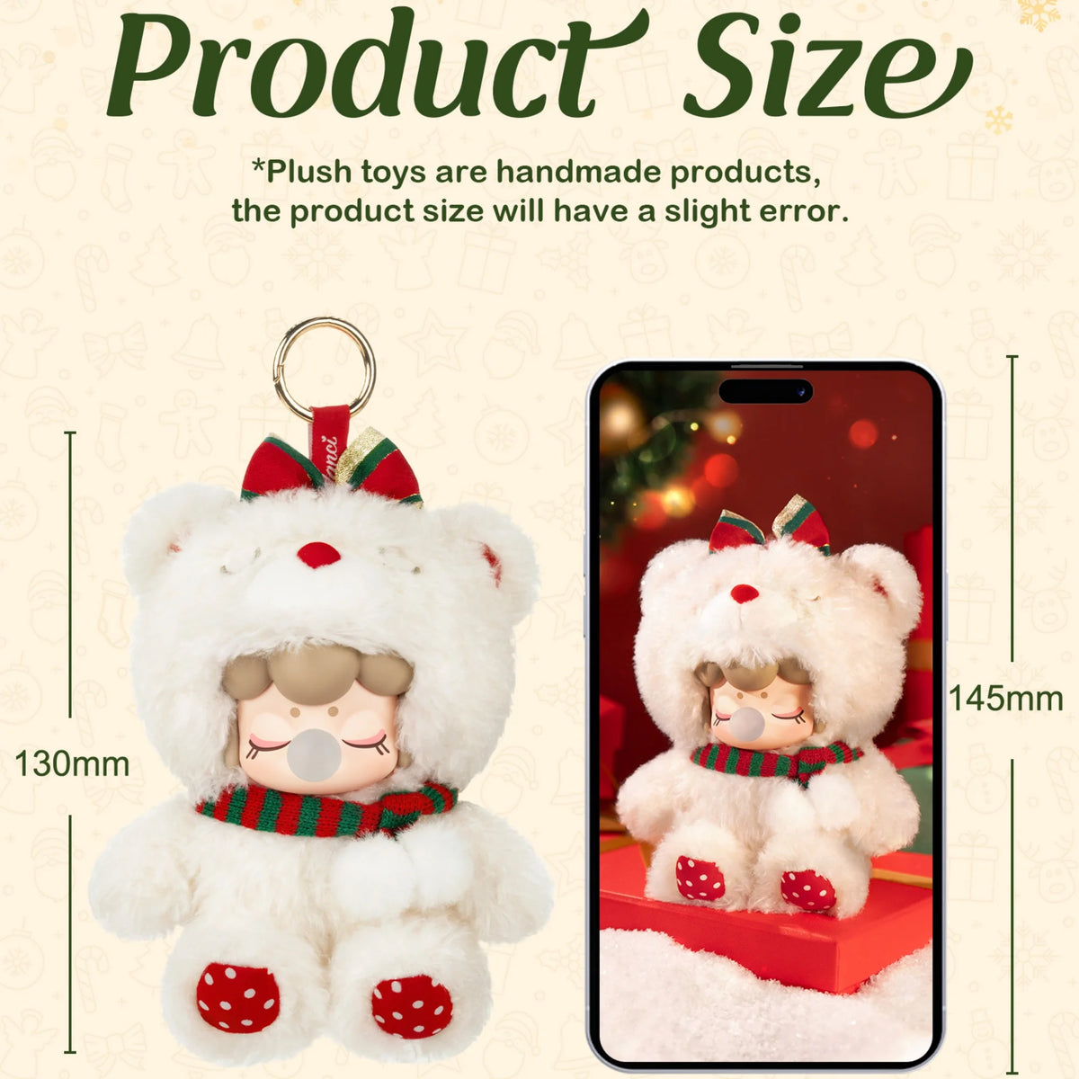 Rolife Nanci Christmas Bear Plush Pendant Collectible Doll
