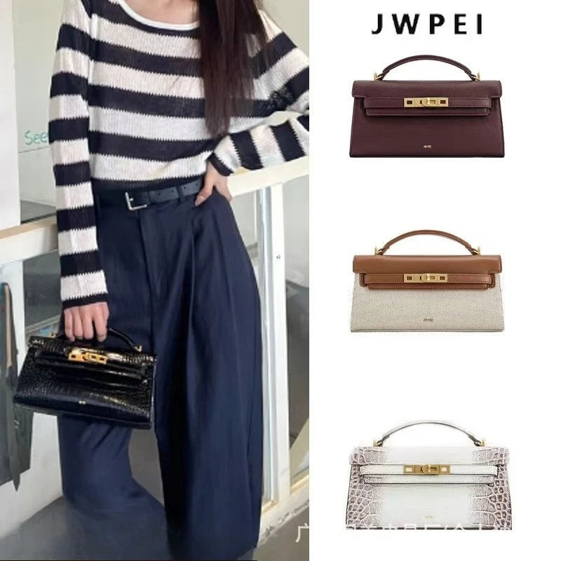 JW PEI Noor Crocodile Embossed Top Handle Crossbody Handbag