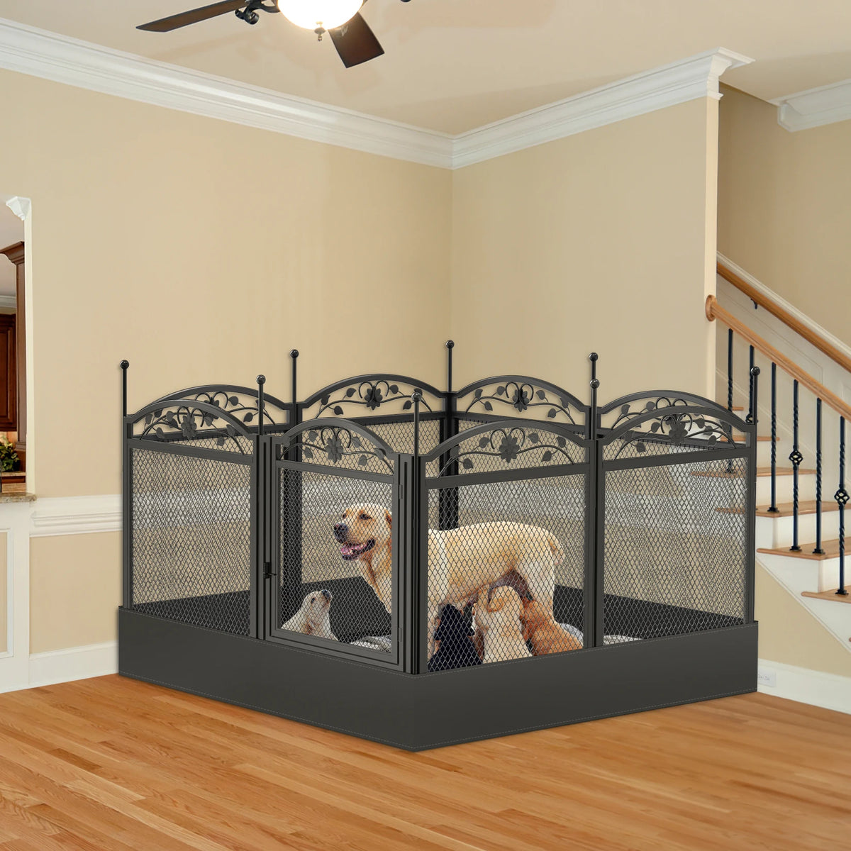 Bingopaw Heavy Duty Metal Dog Playpen For Secure Pet Enclosure