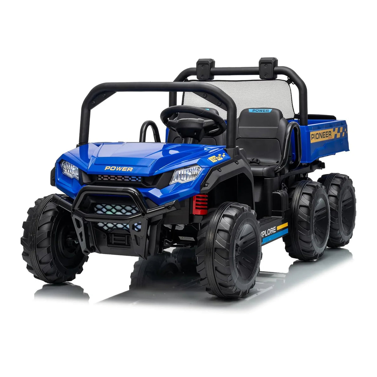 24V 4WD 2 Seater Kids Ride On Dump Truck with Remote Control, 3 Speed Adjustable, Functional Dump Bed & Built-in Music, Electric Ride On Vehicle Toy Gift for Boys Girls