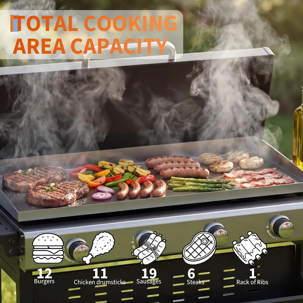 Tacleekii Four Burner Portable Propane Gas Flat Top Griddle