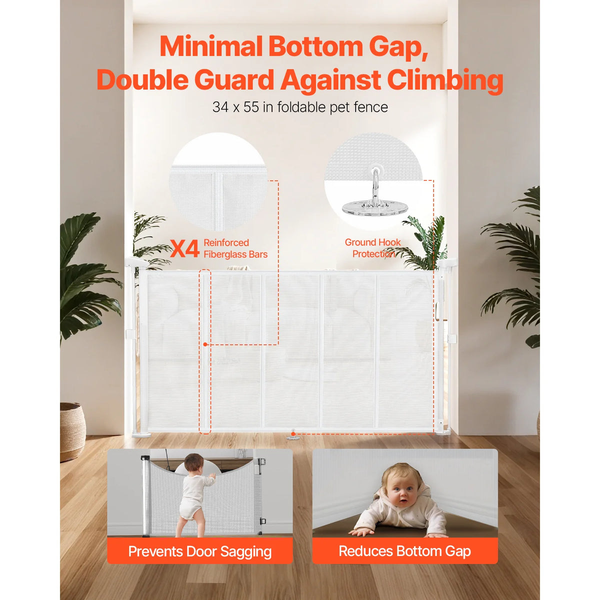 SucceBuy Retractable Baby And Pet Safety Gate For Doorways