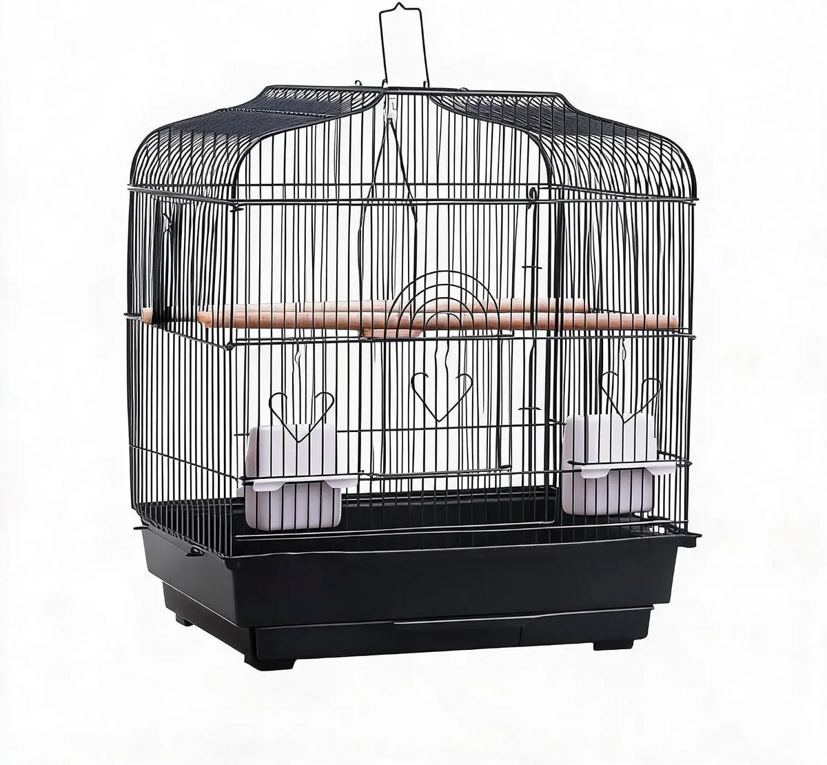 Portable Metal Bird Travel Cage With Sturdy Handle And Tray
