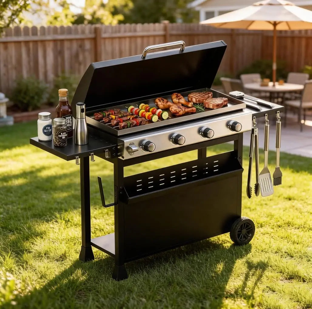 Tacleekii Four Burner Portable Propane Gas Flat Top Griddle