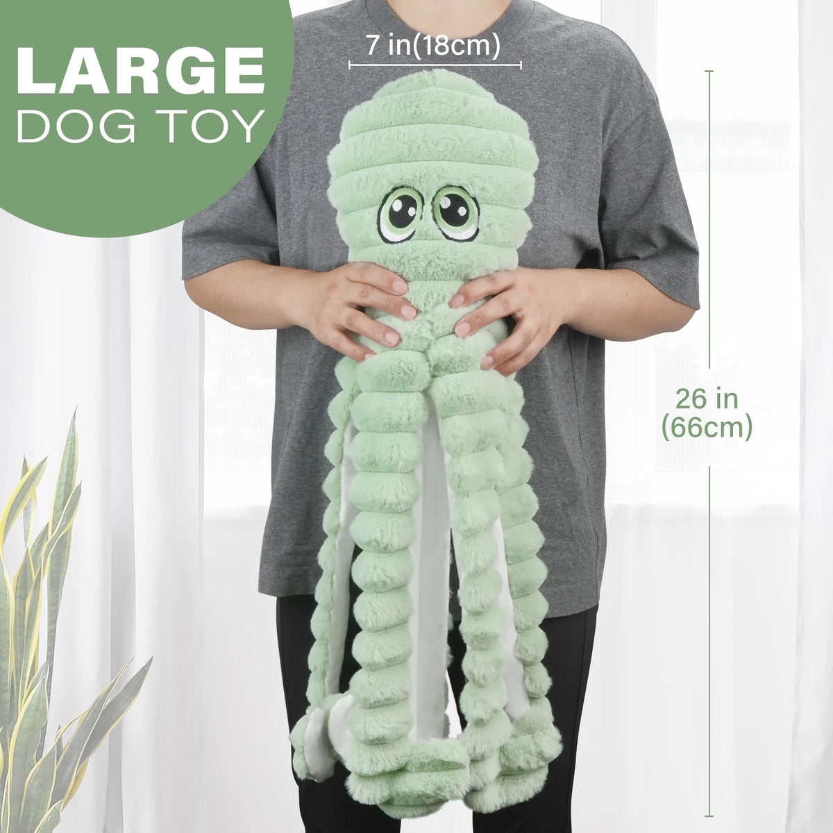 Octopus Style Squeaky Plush Dental Chew Toy For Dogs