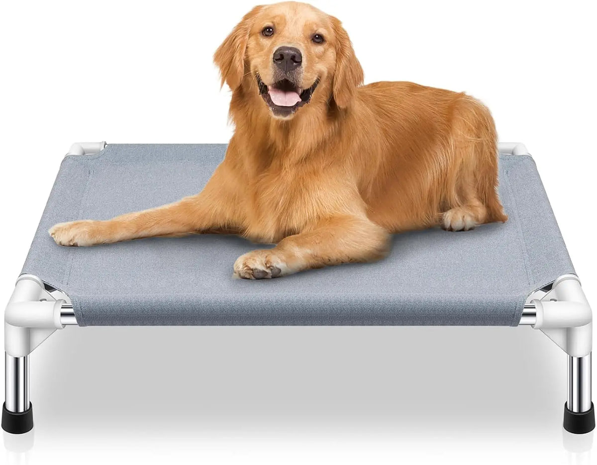Breathable Elevated Cooling Pet Cot With Anti Slip Frame