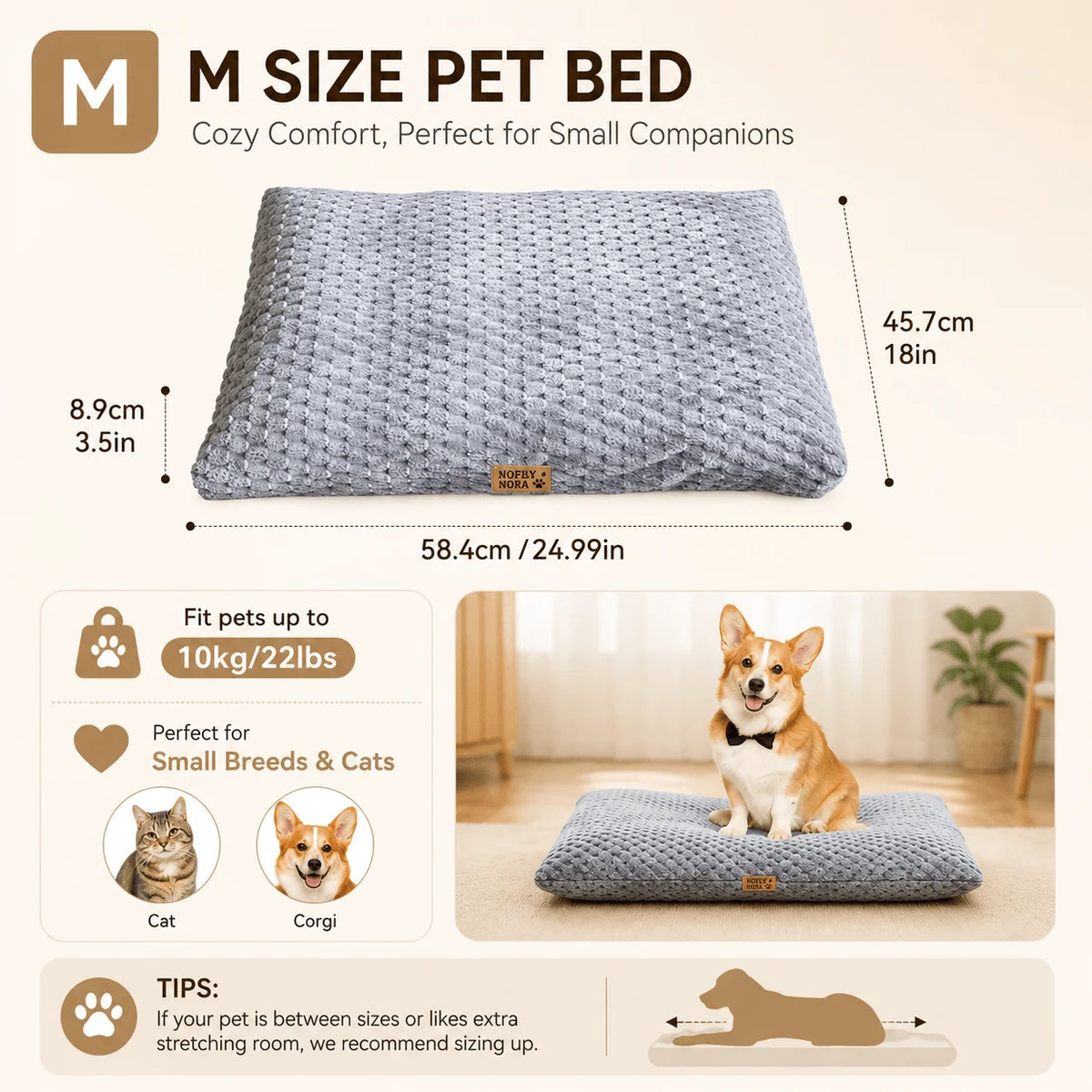 BOFNL Thickened Mesh Dog Bed Mat Comfortable Pet Floor Cushion