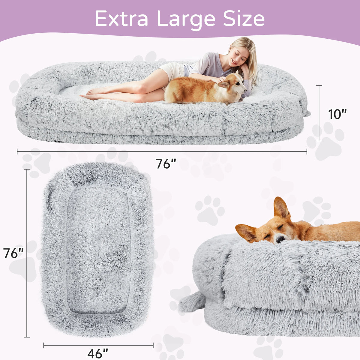 Spacious Orthopedic Dog Bed For Adults With Removable Cover