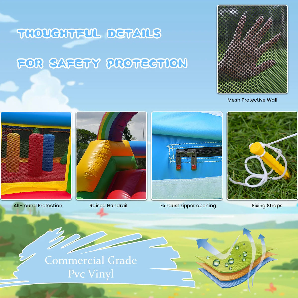 24FT PVC Commercial Inflatable Obstacle Bounce House, Suitable For Children And Adults, 1100w Blower, Dual Racing Slides, Crawli