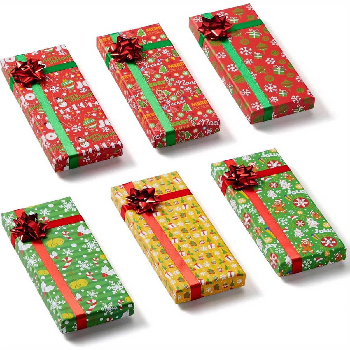 Joyfy Christmas Gift Card Boxes With Bows For Holiday Presents