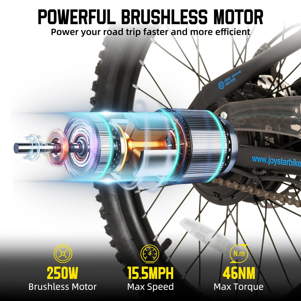 JOYSTAR Electric Mountain Bike for Kids 20" Boys Girls Teens Ages 7+ with Removable Battery 250W Motor And Disc Brakes