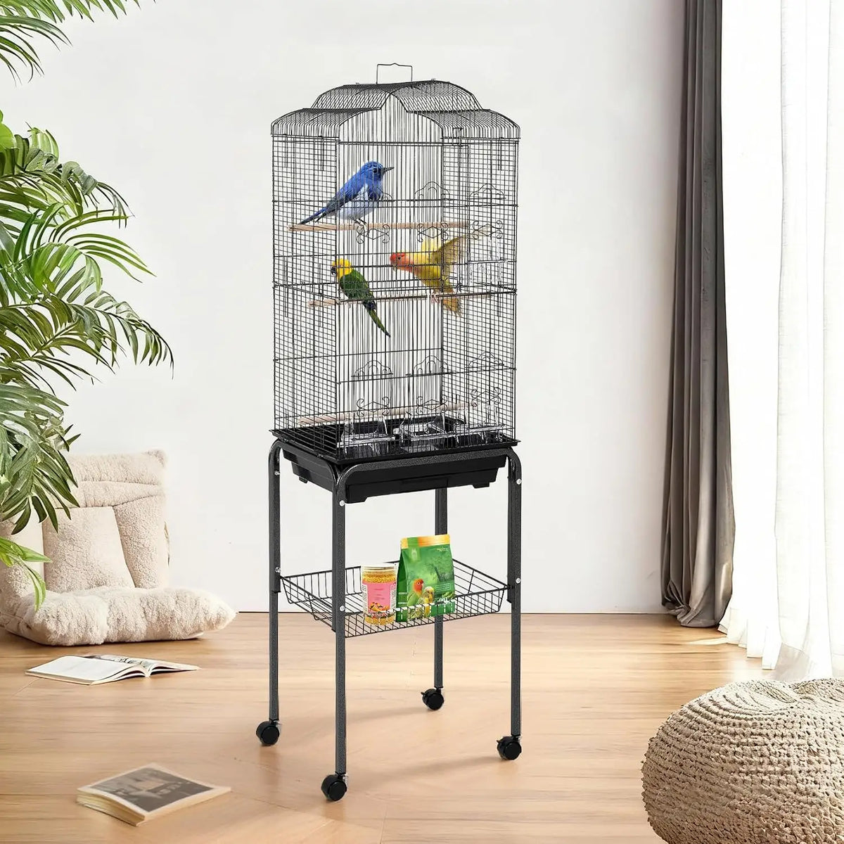 Luxury Victorian Wrought Iron Bird Cage With Heavy Duty Playtop