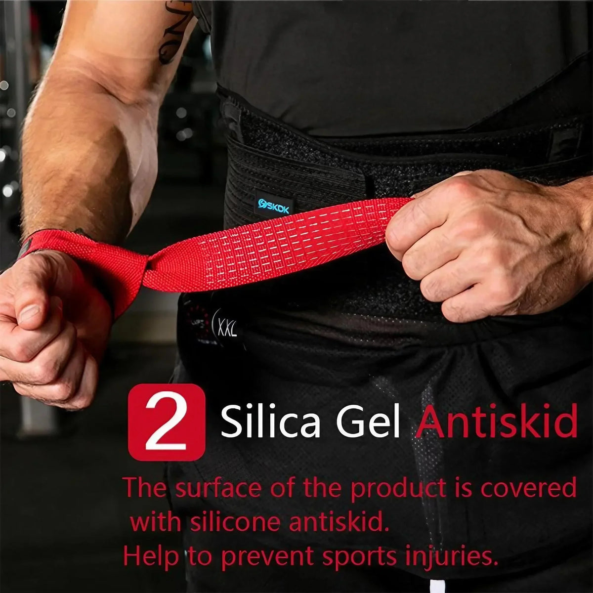 Heavy Duty Neoprene Weightlifting Straps With Silicone Grip