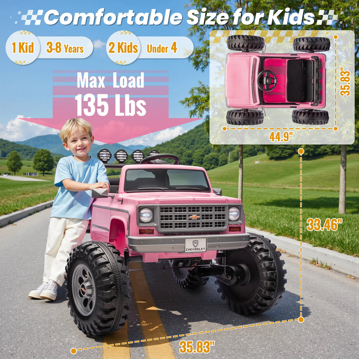 JOYRACER Licensed Chevrolet Cheyenne Electric Ride On Car