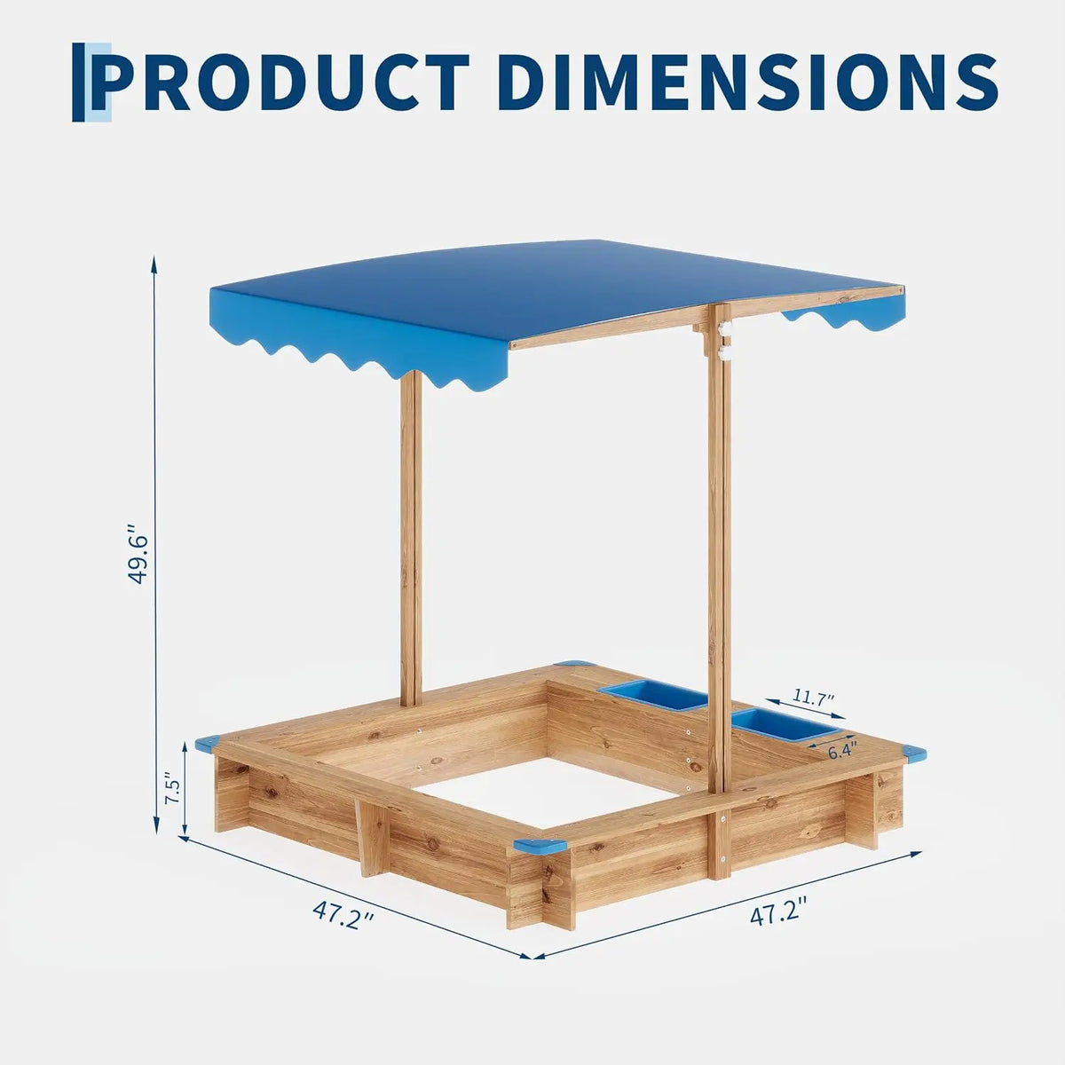 Children Outdoor Sand Pit Kids Playground Wooden Sandbox for Preschool Kindergarten Outdoor Garden Backyard Sand Play Area 2 Storage Bins, Corner Guards, Ages 3–6