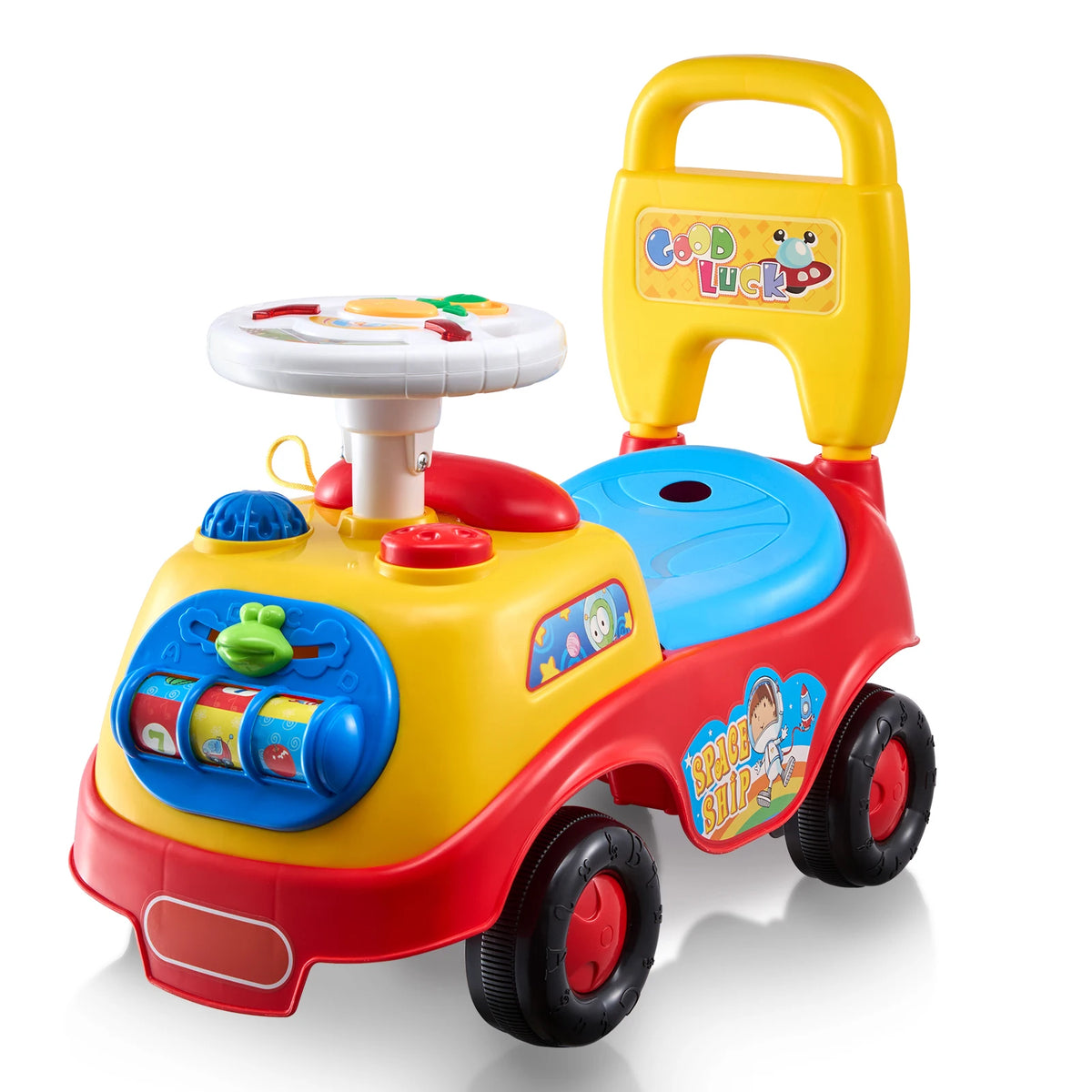 SucceBuy Toddler Ride On Push Car Sit to Stand Kids Ride On Toy Car W/ Music Steering Wheel Seat Storage for Toddlers Ages 1-3
