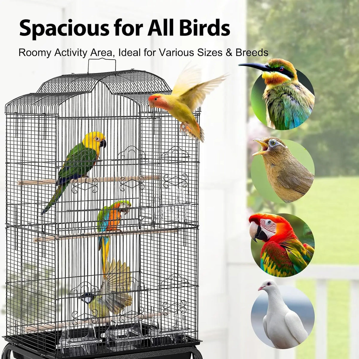 Luxury Victorian Wrought Iron Bird Cage With Heavy Duty Playtop