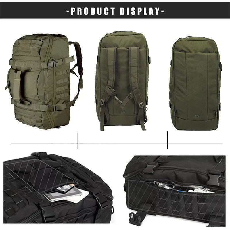 LQARMY Waterproof 3 Way Duffel Bag Large Capacity Travel Tote