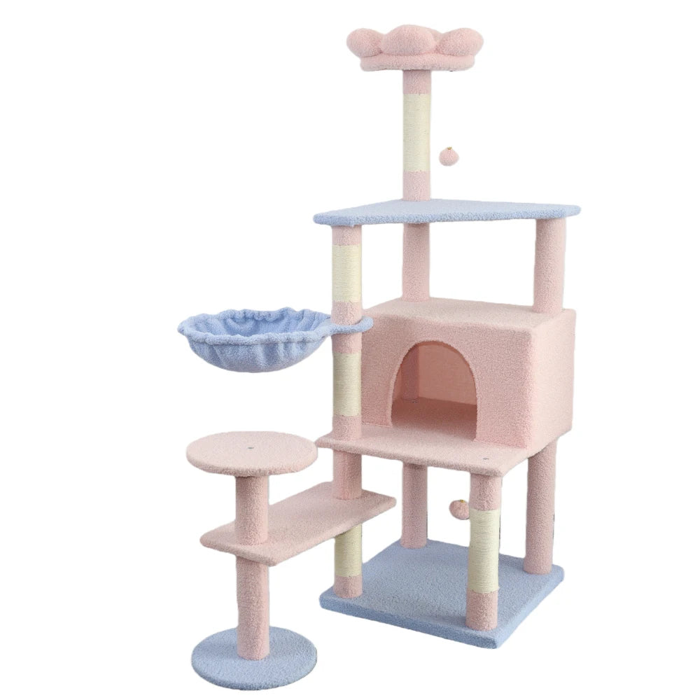 Multi Level Cat Tree With Cozy Condo And Soft Hammock