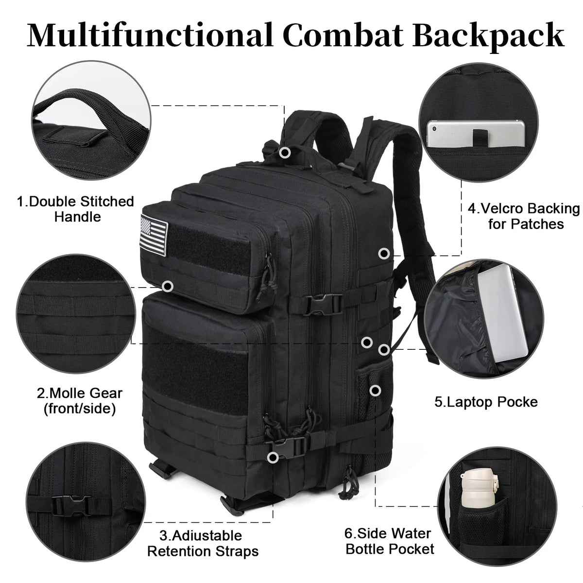 Kabaqoo Waterproof Tactical Hiking Backpack for Outdoor Travel