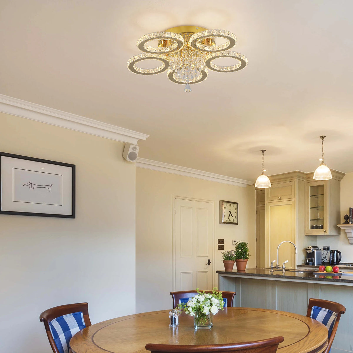 Vetrulus Modern Crystal Stainless Steel Ceiling Chandelier LED
